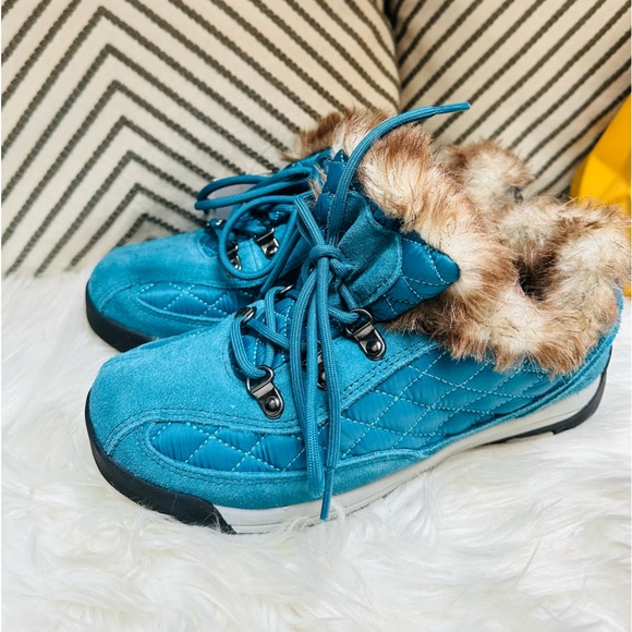 Lands’ End Blue Ankle Winter Boots with Faux fur Size7.5B - Picture 1 of 10